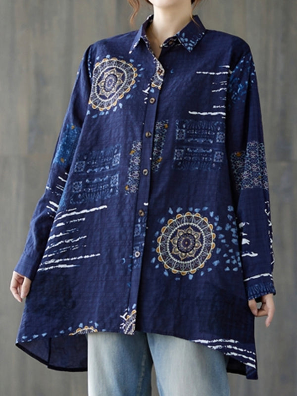 Ethnic style printed large top