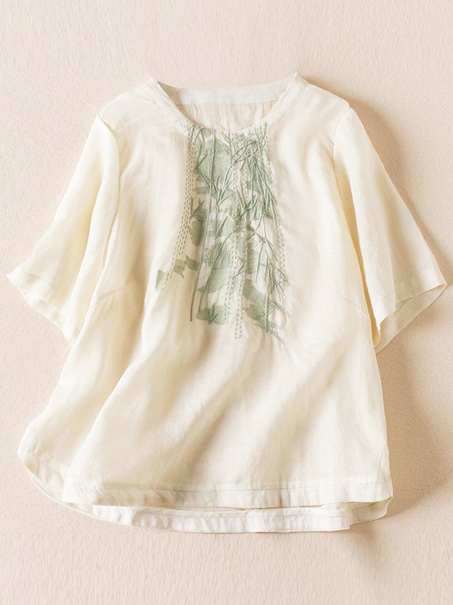 Embroidered Simple Soft T-shirt