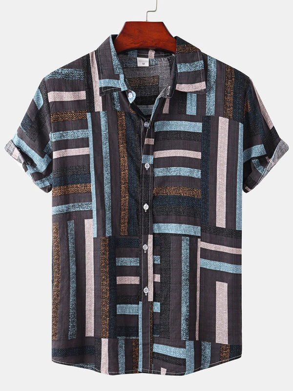 Camicia a maniche corte casual hawaiana da uomo