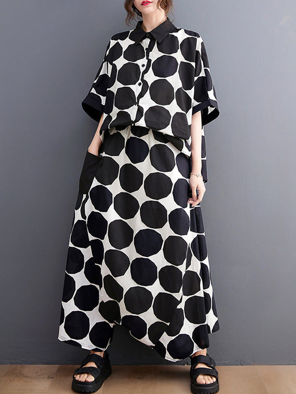 Large round dot printed loose set