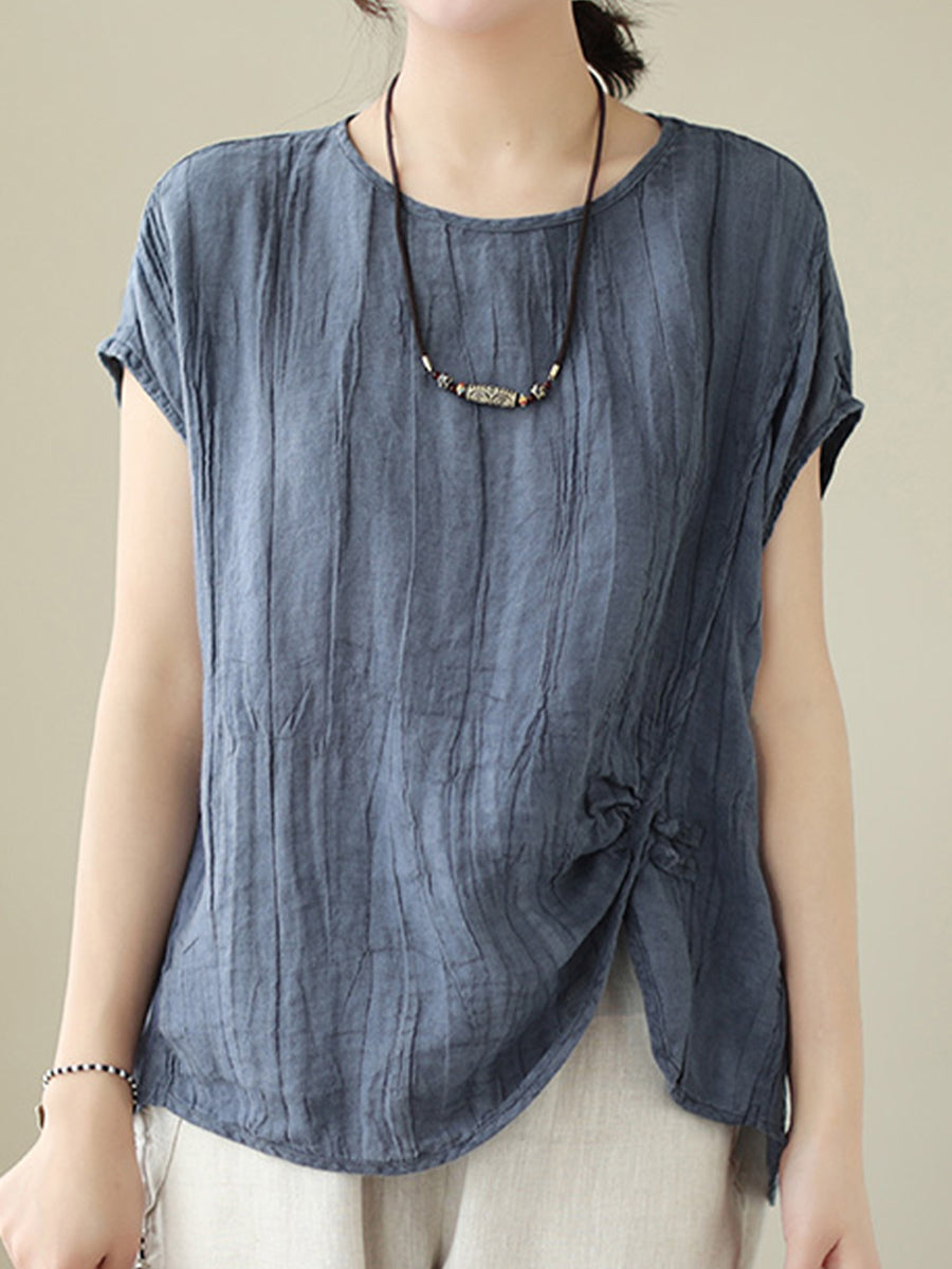 Round neck casual long shirt