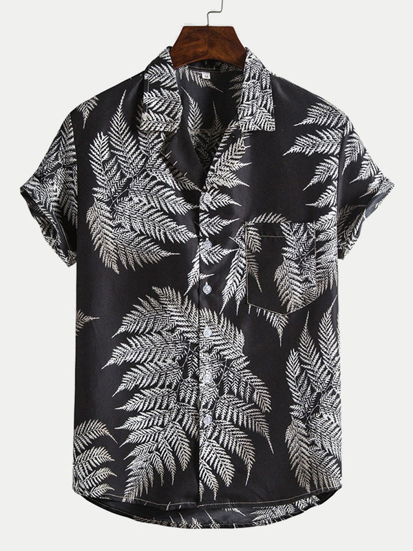 Chemise homme manches courtes imprimé hawaïen