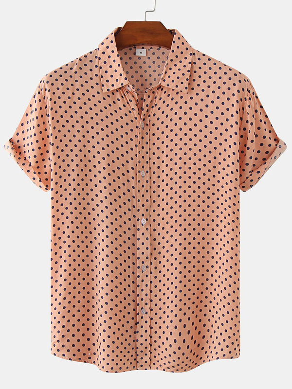 Camicia da uomo a maniche corte a pois