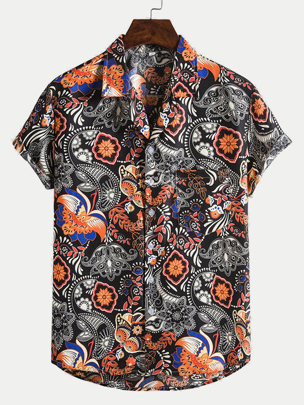 Camicia a maniche corte casual hawaiana da uomo