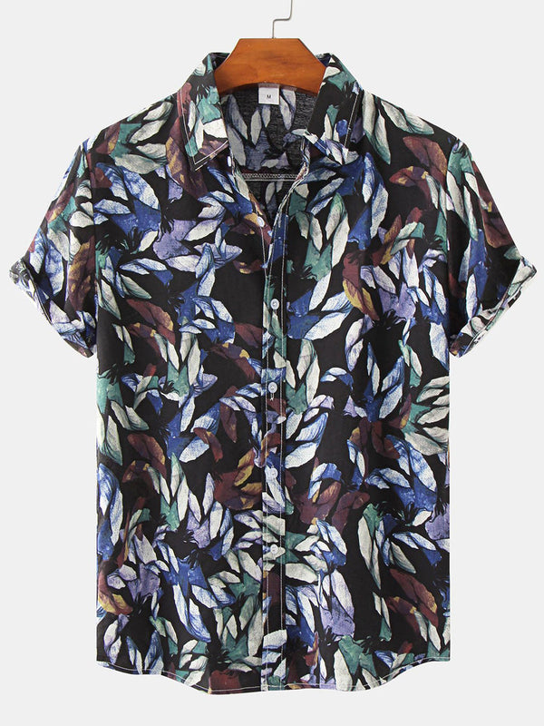 Camicia a maniche corte casual hawaiana da uomo