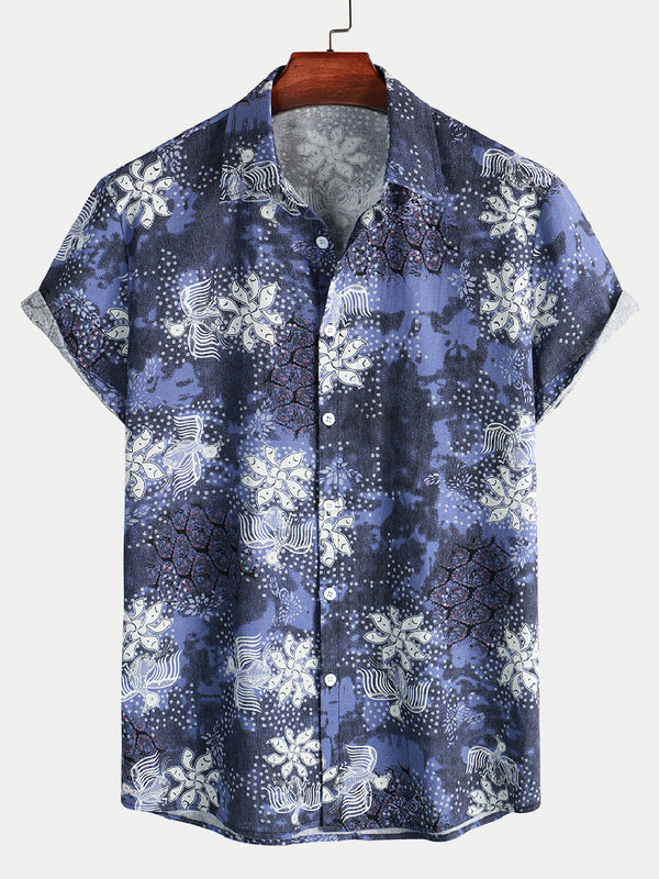 Men's Floral Print short sleeve shirt