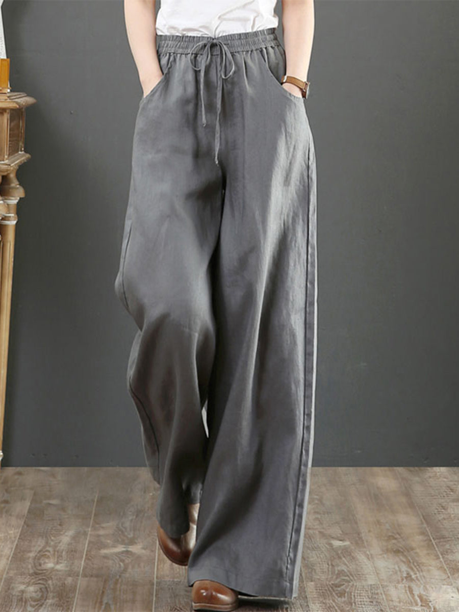 Solid color loose pant