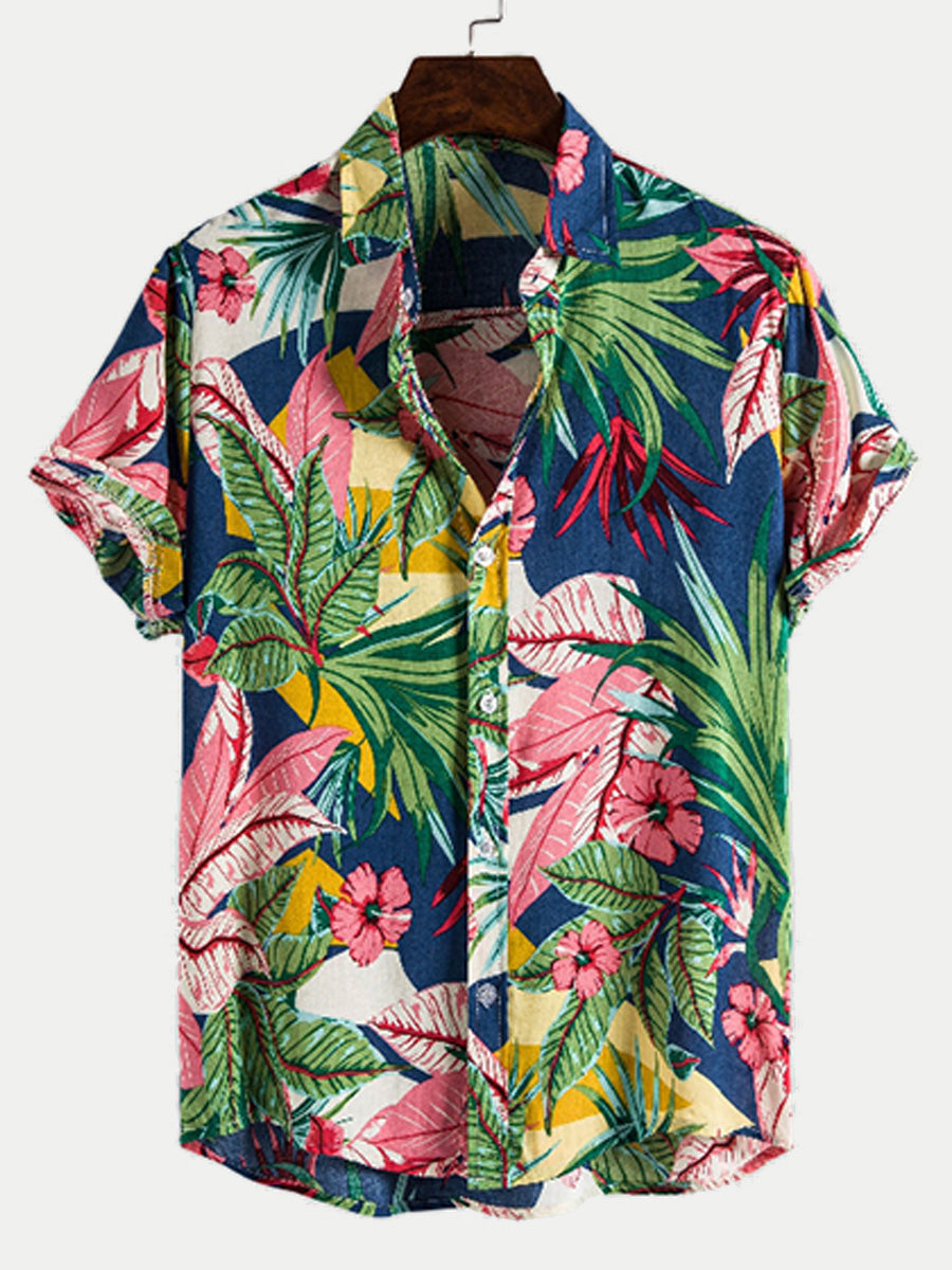 Chemise hawaïenne à manches courtes pour homme