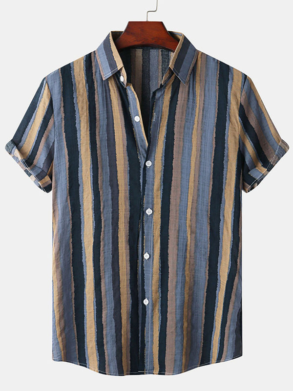 Men's  Vertical print short sleeve shirt