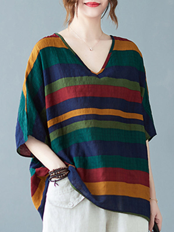 Colorful striped oversized shirt