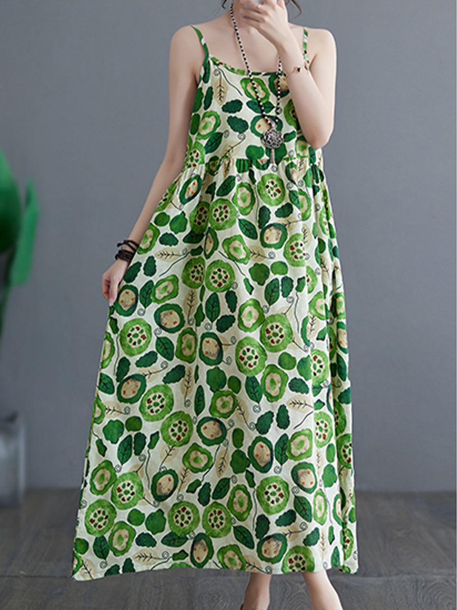 Vintage printed drawstring dress