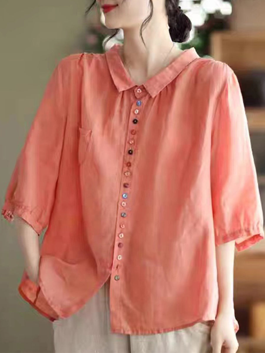 Small button large breathable shirt