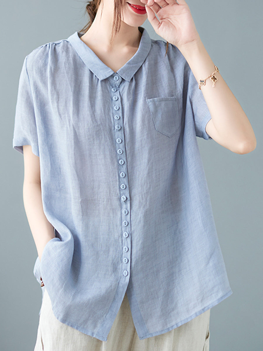 Small button single pocket shirt