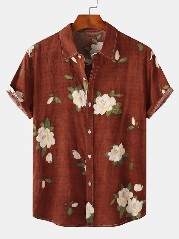 Men's Floral Print short sleeve shirt