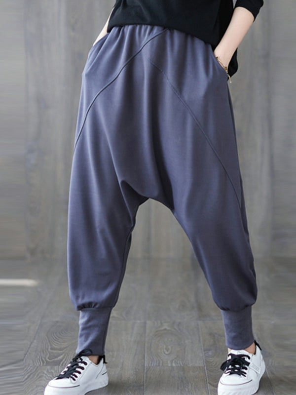 Solid casual oversized pant