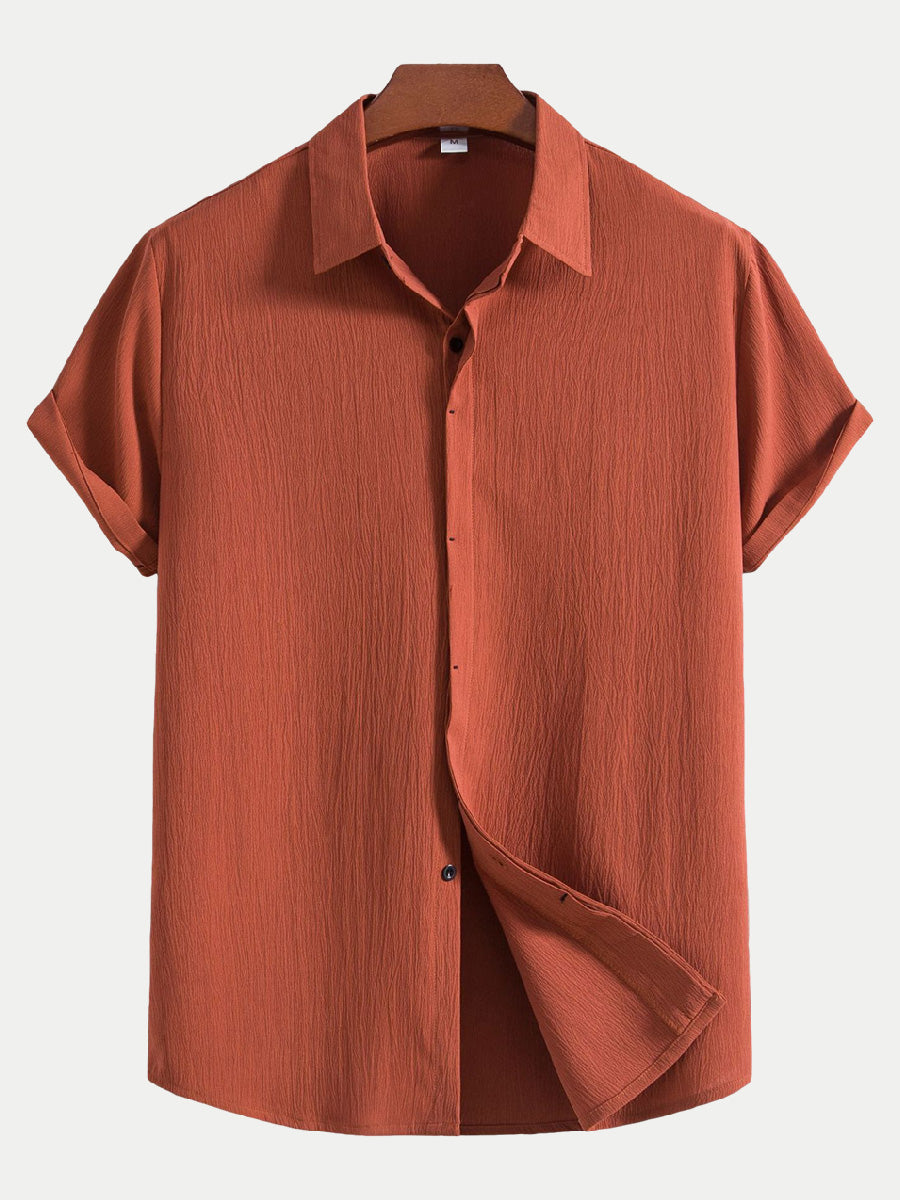 Men's  Solid casual short sleeve shirt