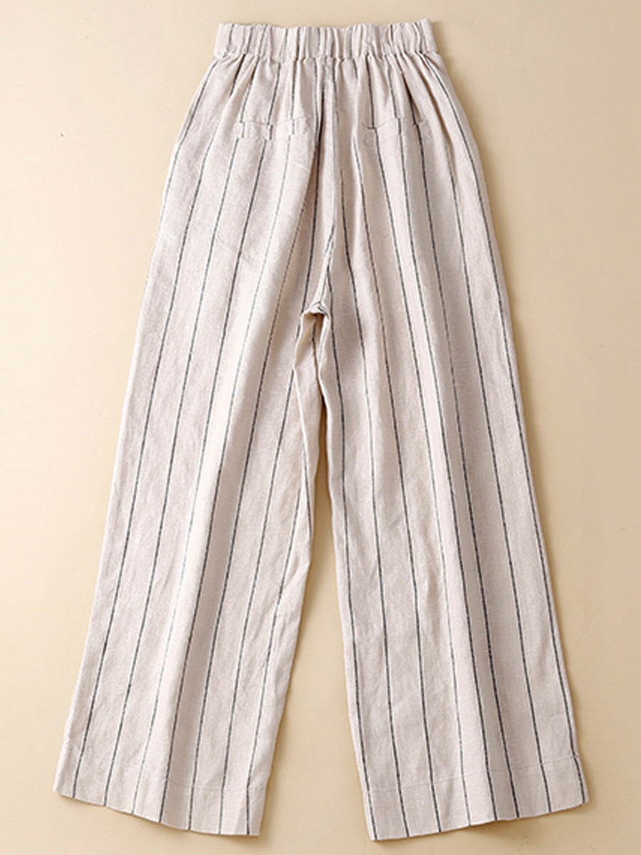 High waisted vertical striped pants