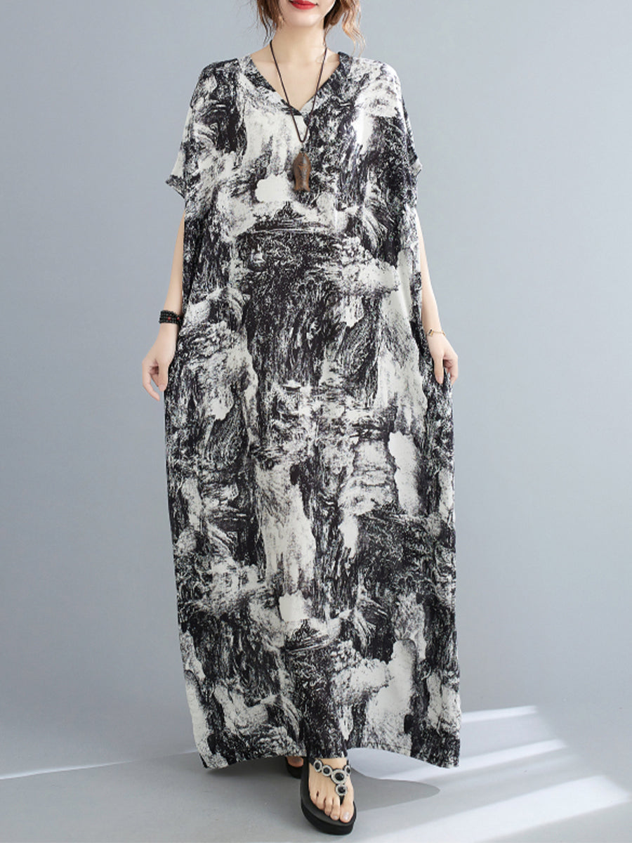 Casual Print Large Dress