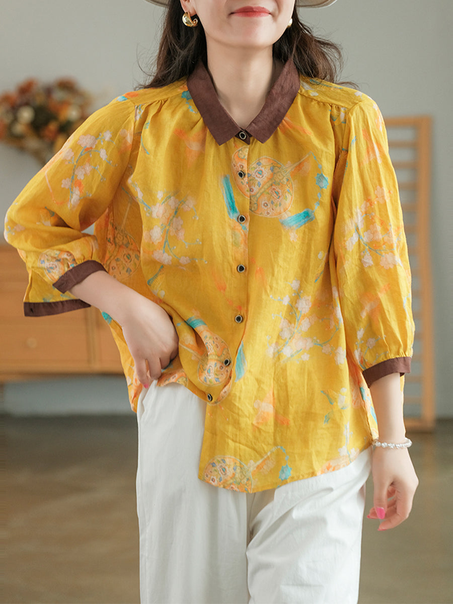 Flower printed summer shirt