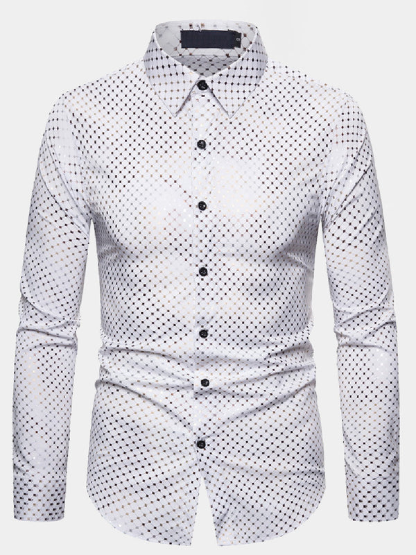 Chemise homme manches longues dorures à carreaux