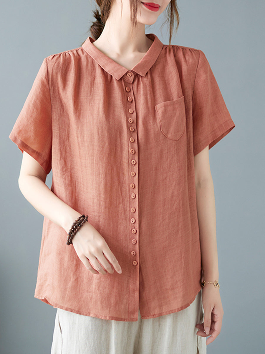 Small button single pocket shirt