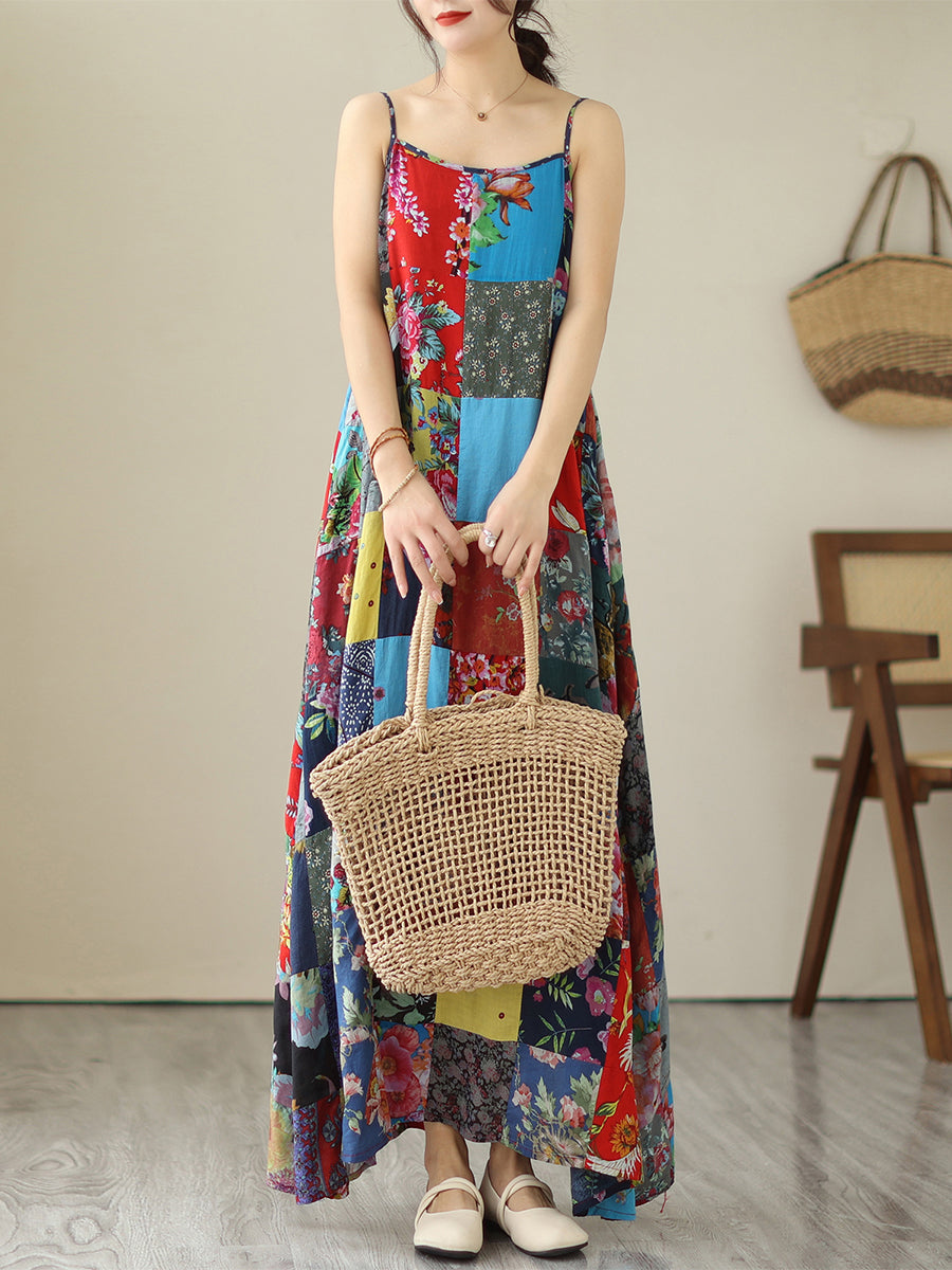 Ethnic style patchwork dress