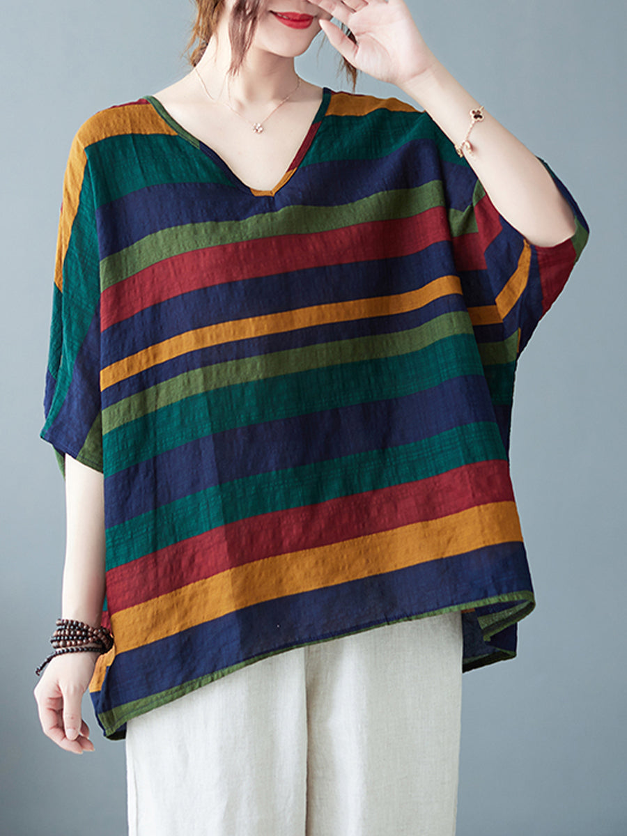 Colorful striped oversized shirt