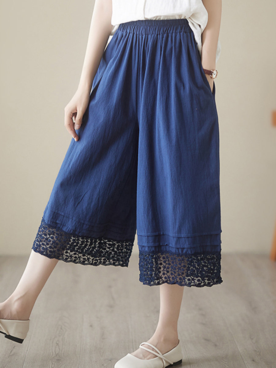 Oversized lace patchwork skirt pants