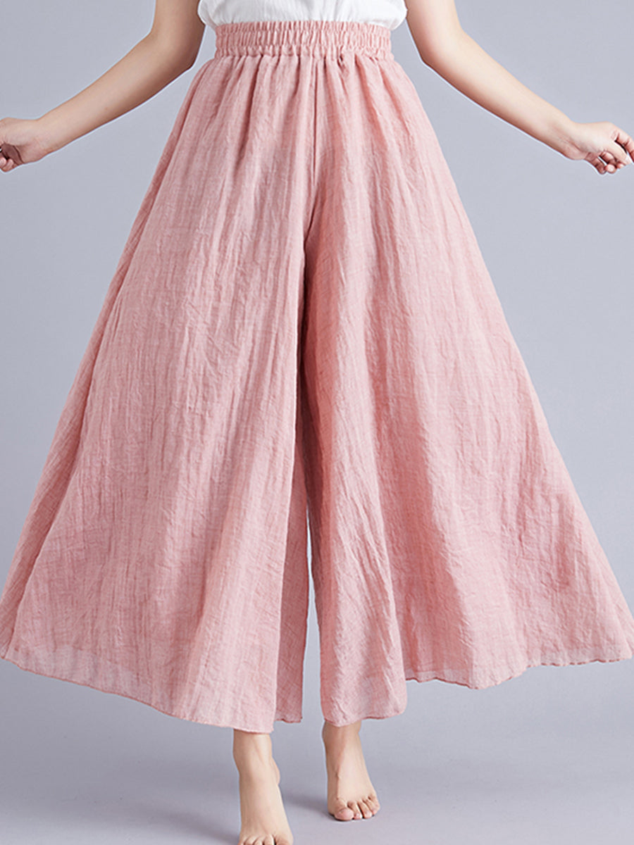 Solid irregular wide leg skirt pants