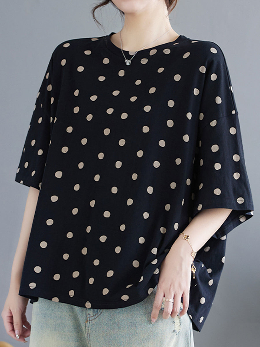 Polka dot oversized shirt