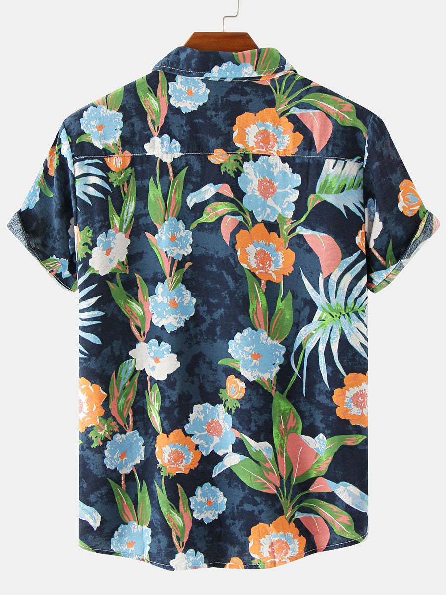 Camicia a maniche corte casual hawaiana da uomo