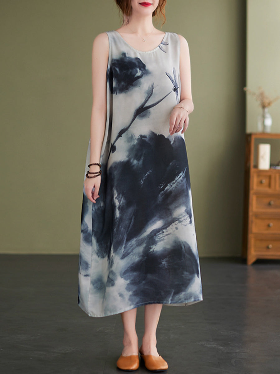 Ink painting oversized dress