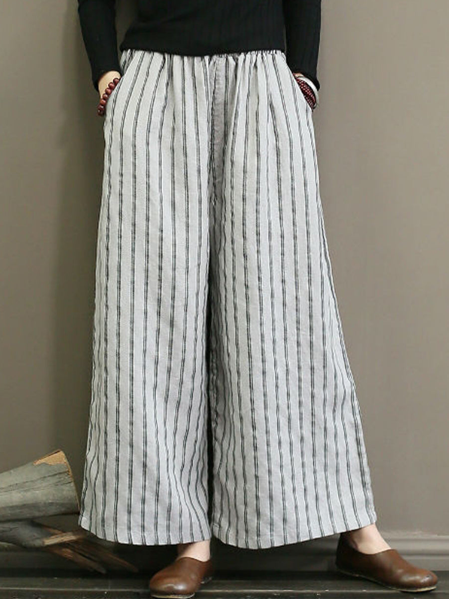 Striped wide leg pants