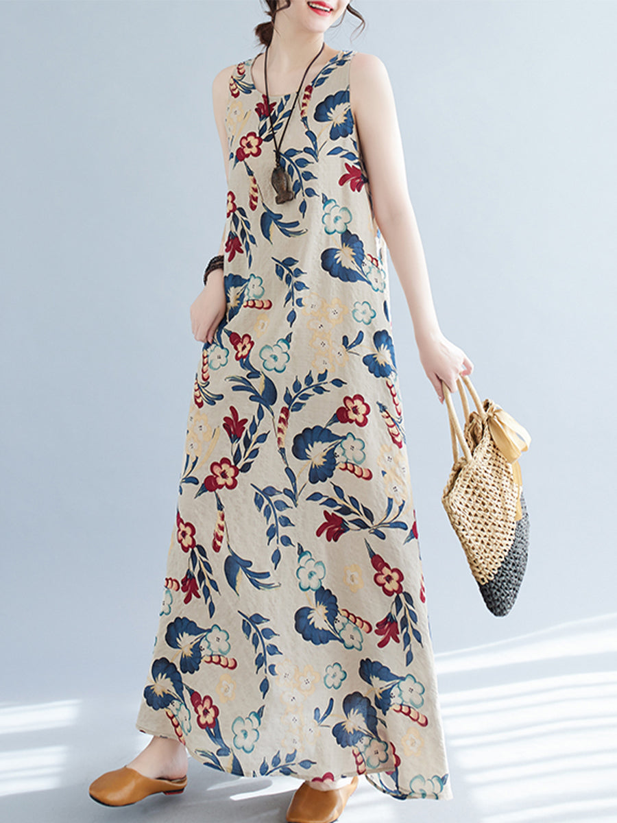 Floral sleeveless vest dress