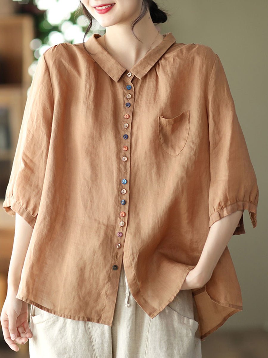 Small button large breathable shirt