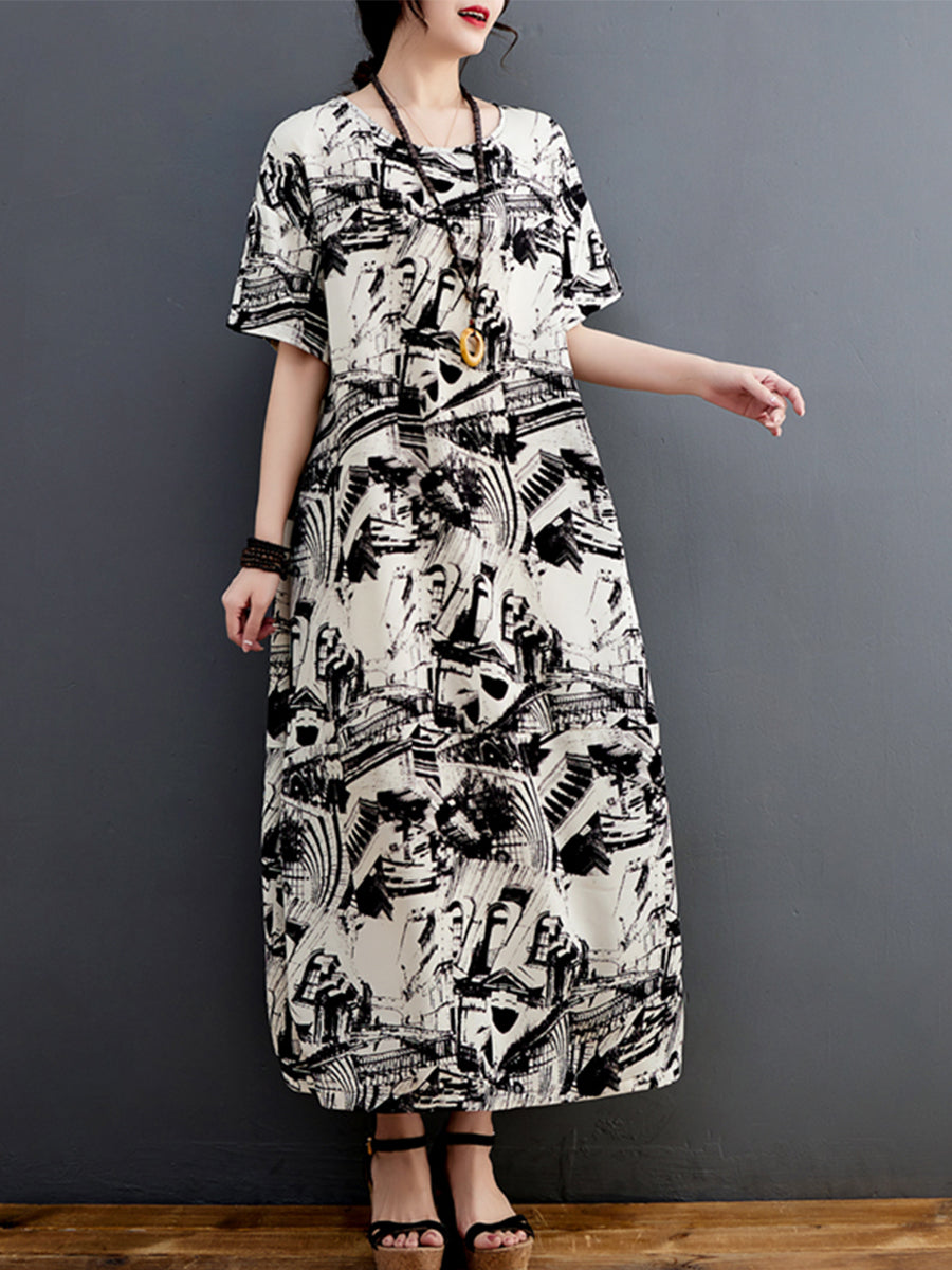 Casual Abstract Print Dress