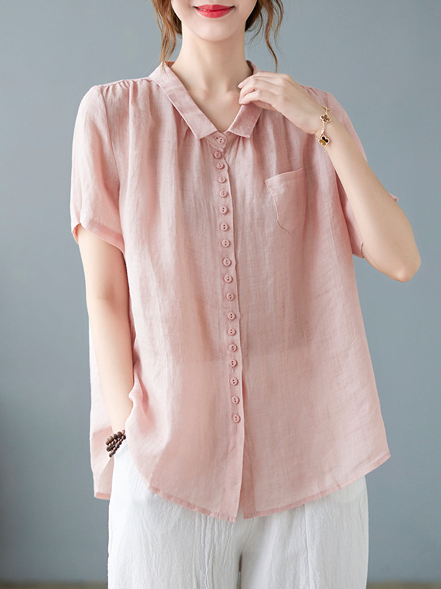 Small button single pocket shirt