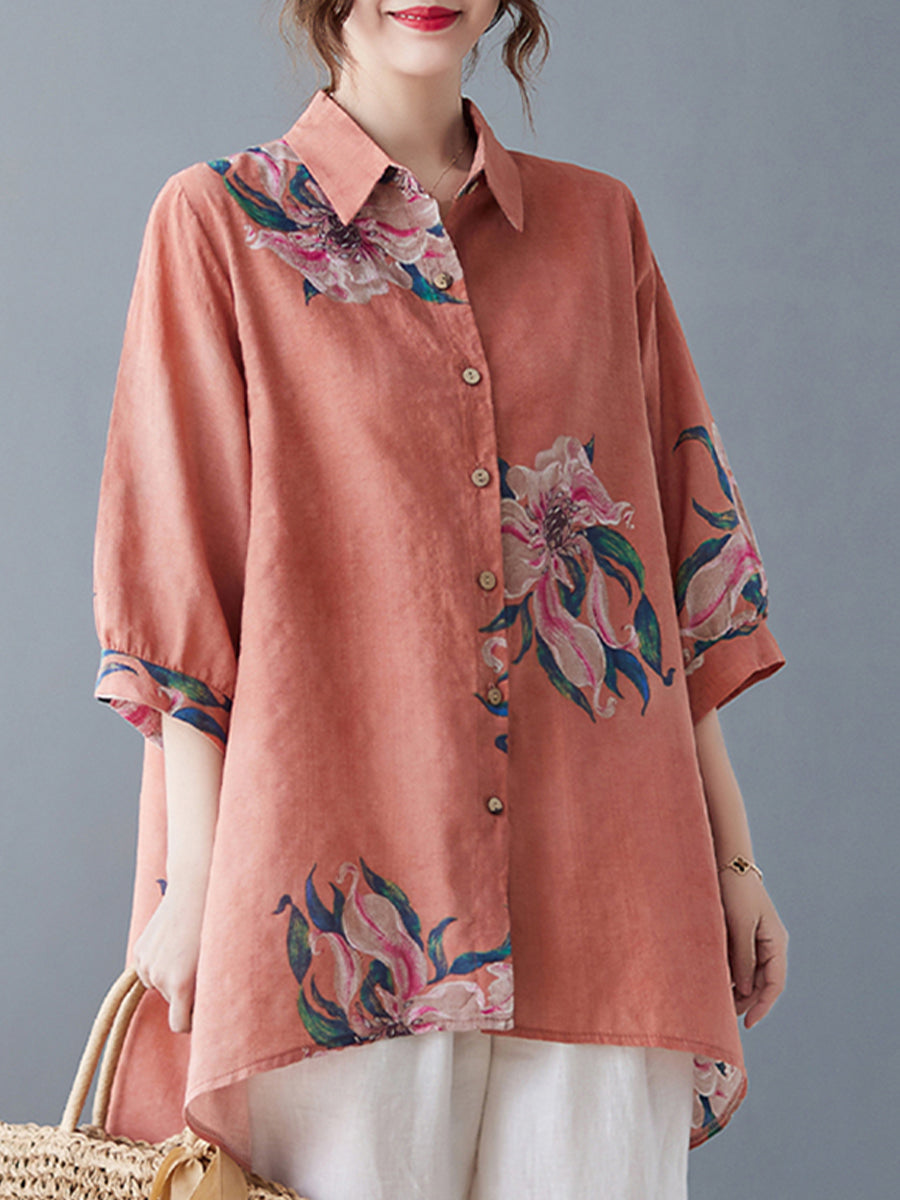 Summer loose floral shirt