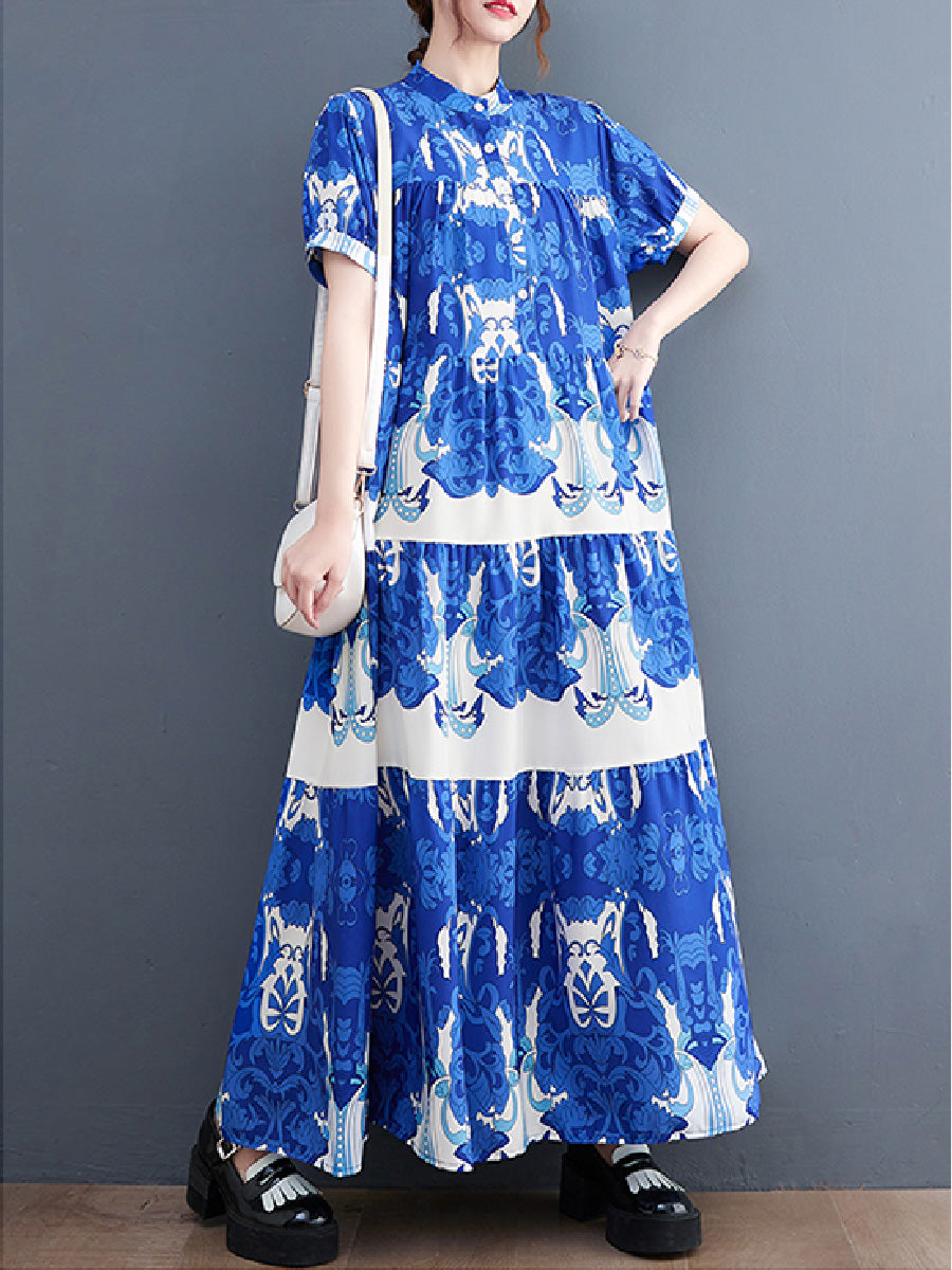 Retro Print Casual Loose Dress