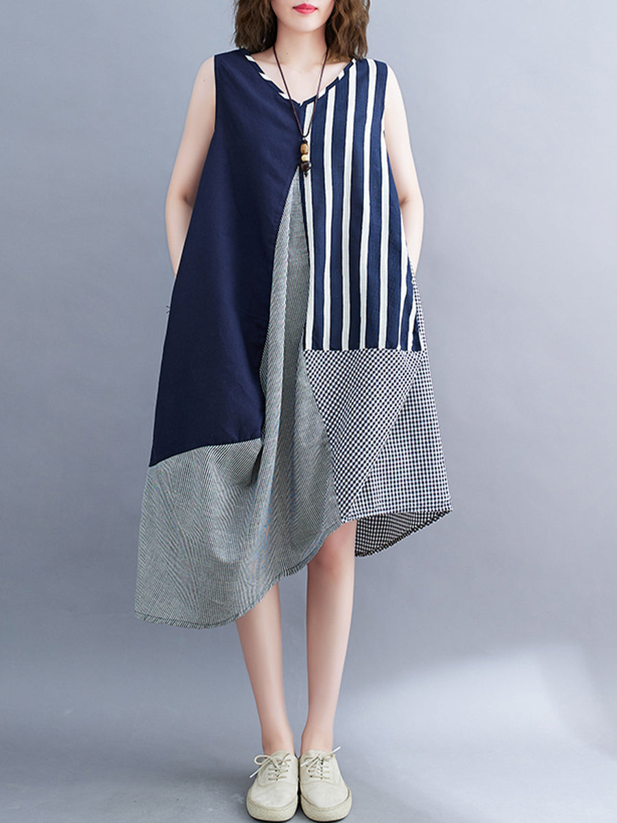 Contrast irregular patchwork dress