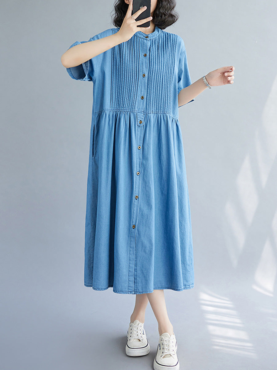 Denim single row dress