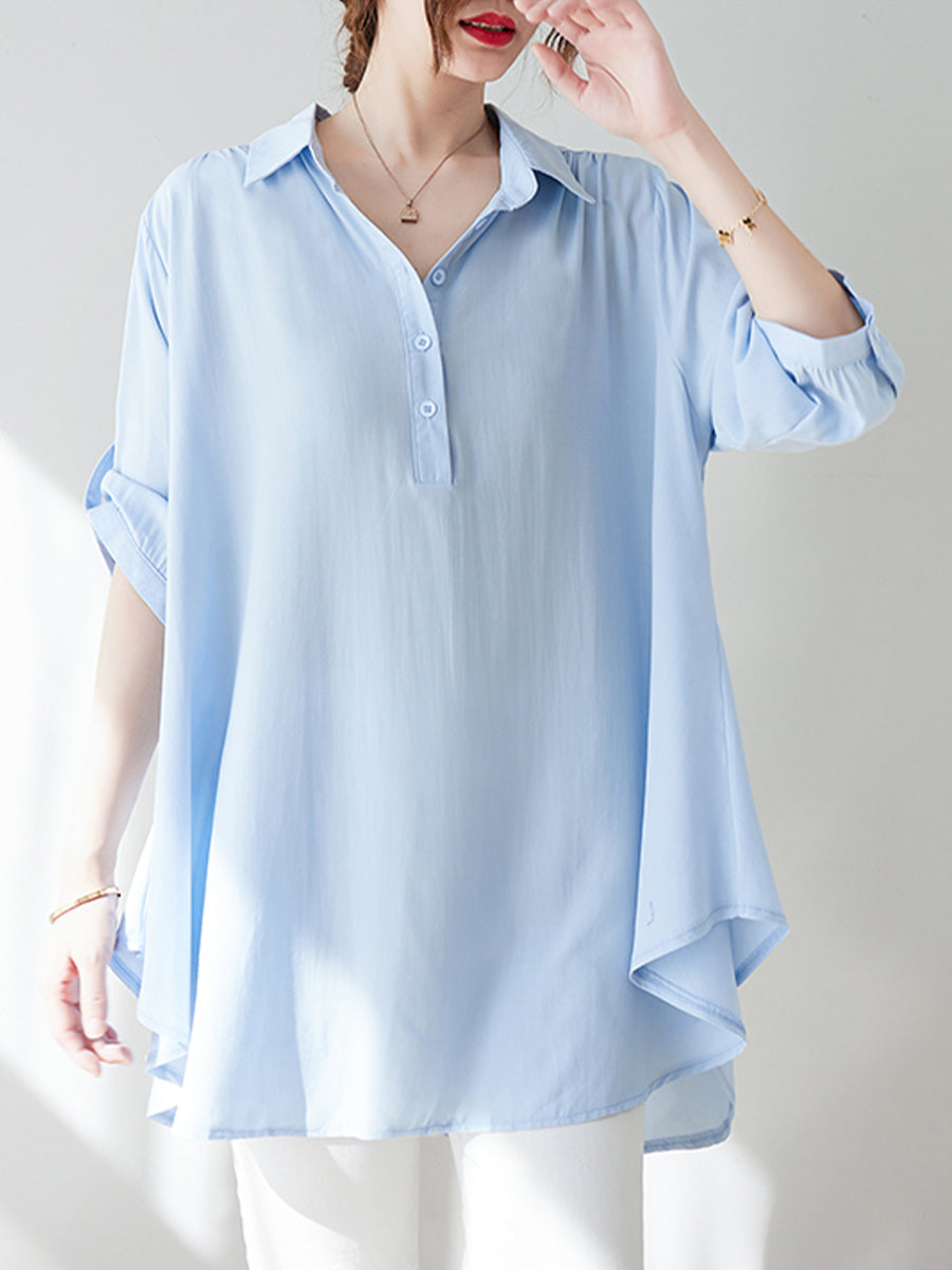 Solid casual long shirt