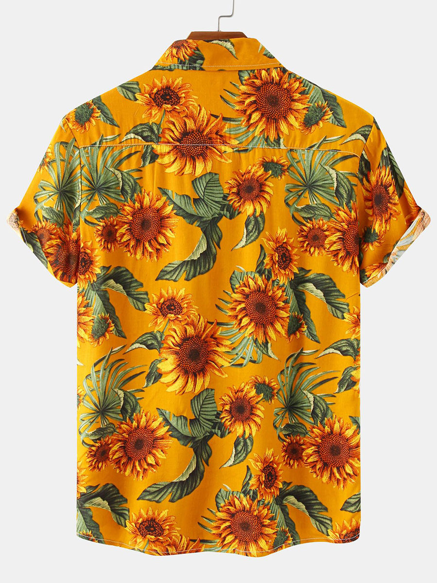 Camicia a maniche corte casual hawaiana da uomo