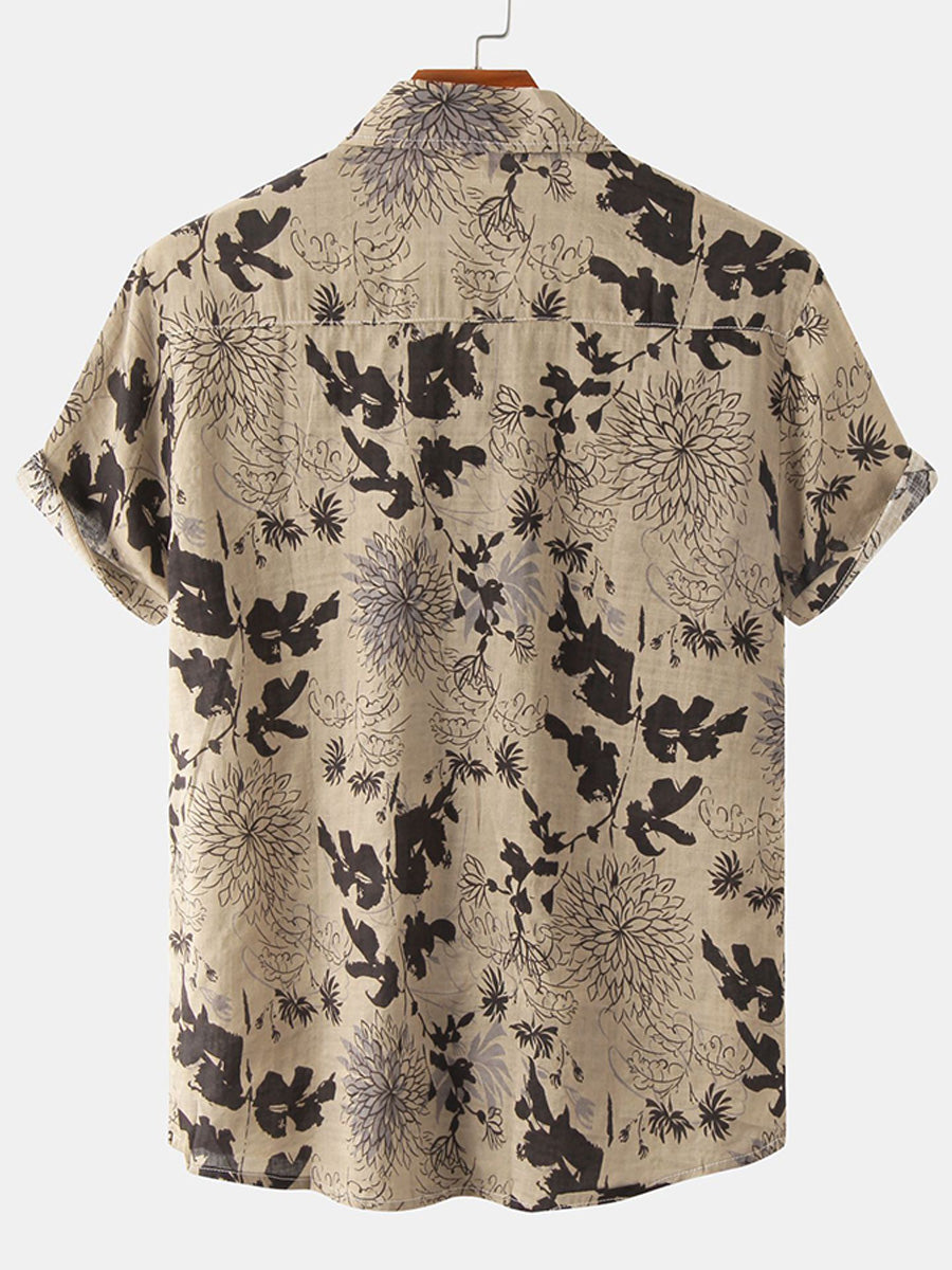 Men's Floral print short sleeve shirt