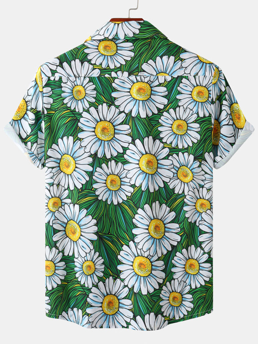 Chemise à manches courtes à fleurs pour hommes