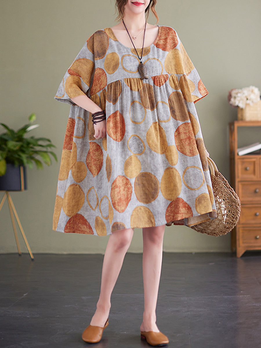 Oversized printed slimming dress