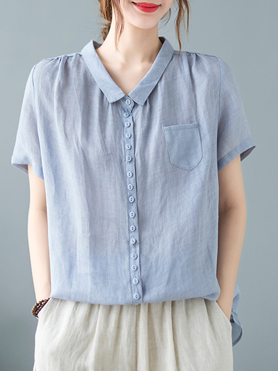 Small button single pocket shirt