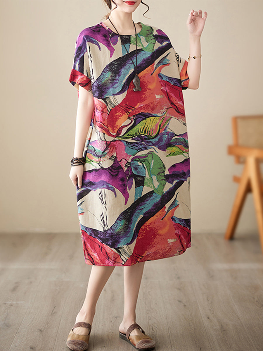 Art medium length ethnic style dress