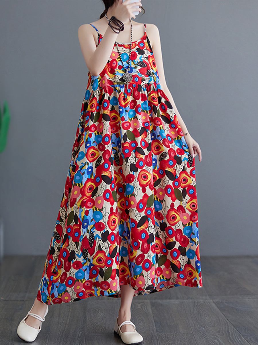 Vintage printed drawstring dress