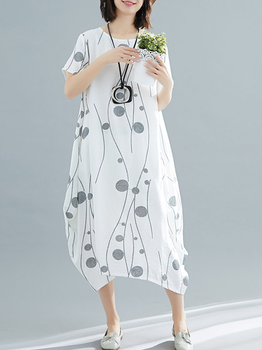 Dot print oversized dress